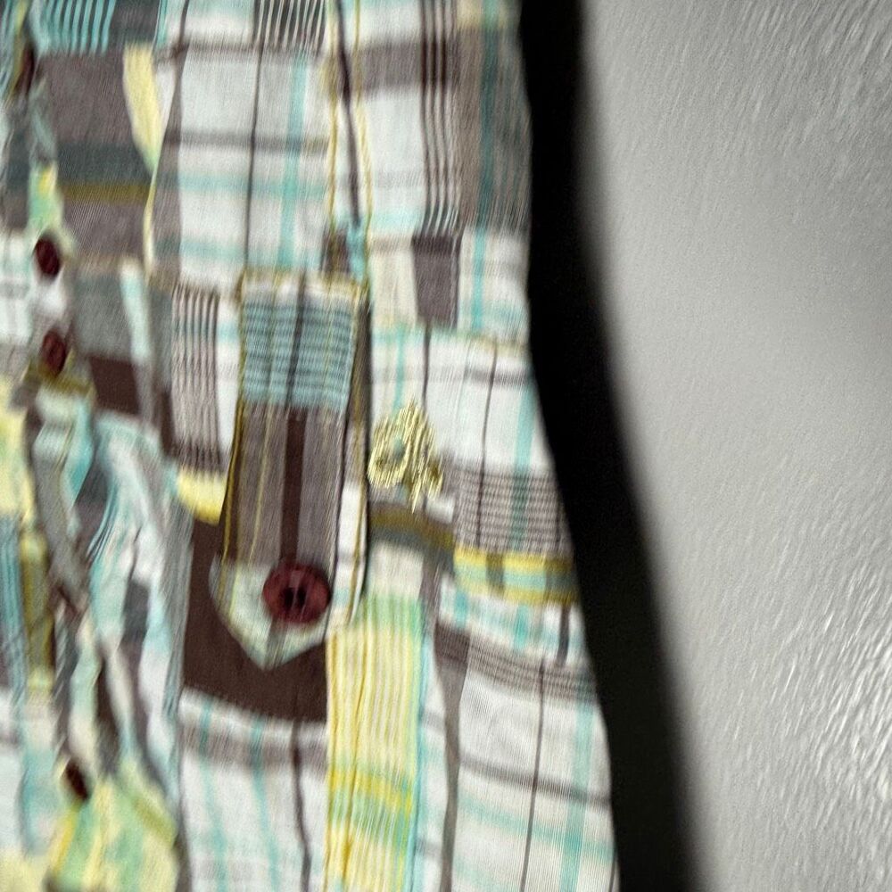 Dereon Patchwork Plaid Button Front Mini Dress Y2… - image 6